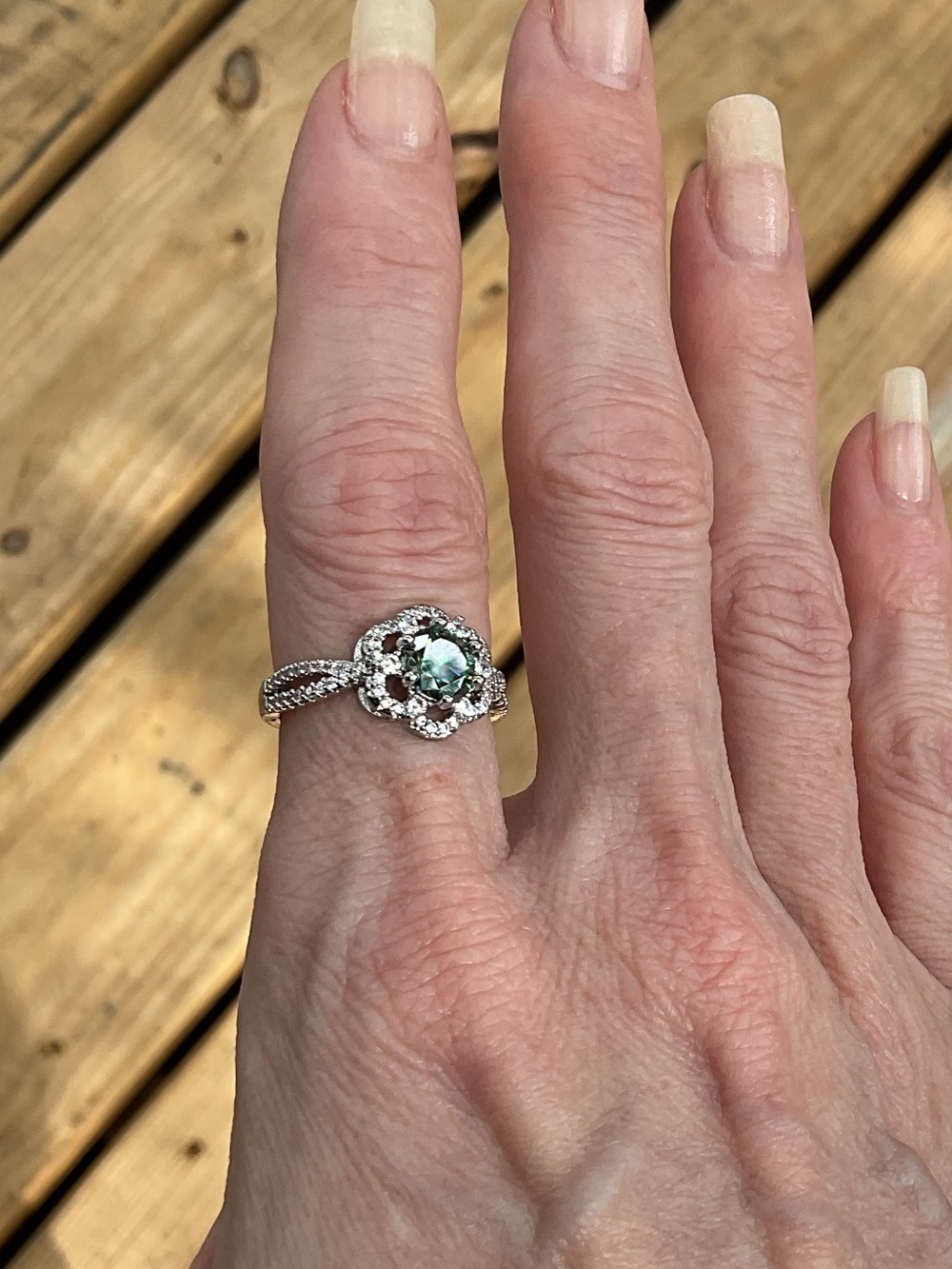 1 Ct Genuine Green Moissanite Halo Ring NWT | GRA Certified | Size 7 | Stunning - Picture 13 of 15